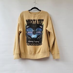 Neon Riot Meditated Consciousness Sweatshirt Size Large Tan Dreams Unisex Boho